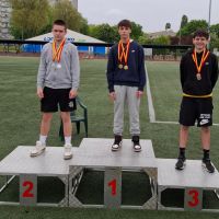 Janek i Michał w kat. 100 m autor zdjęcia: Jacek Rogoziewicz